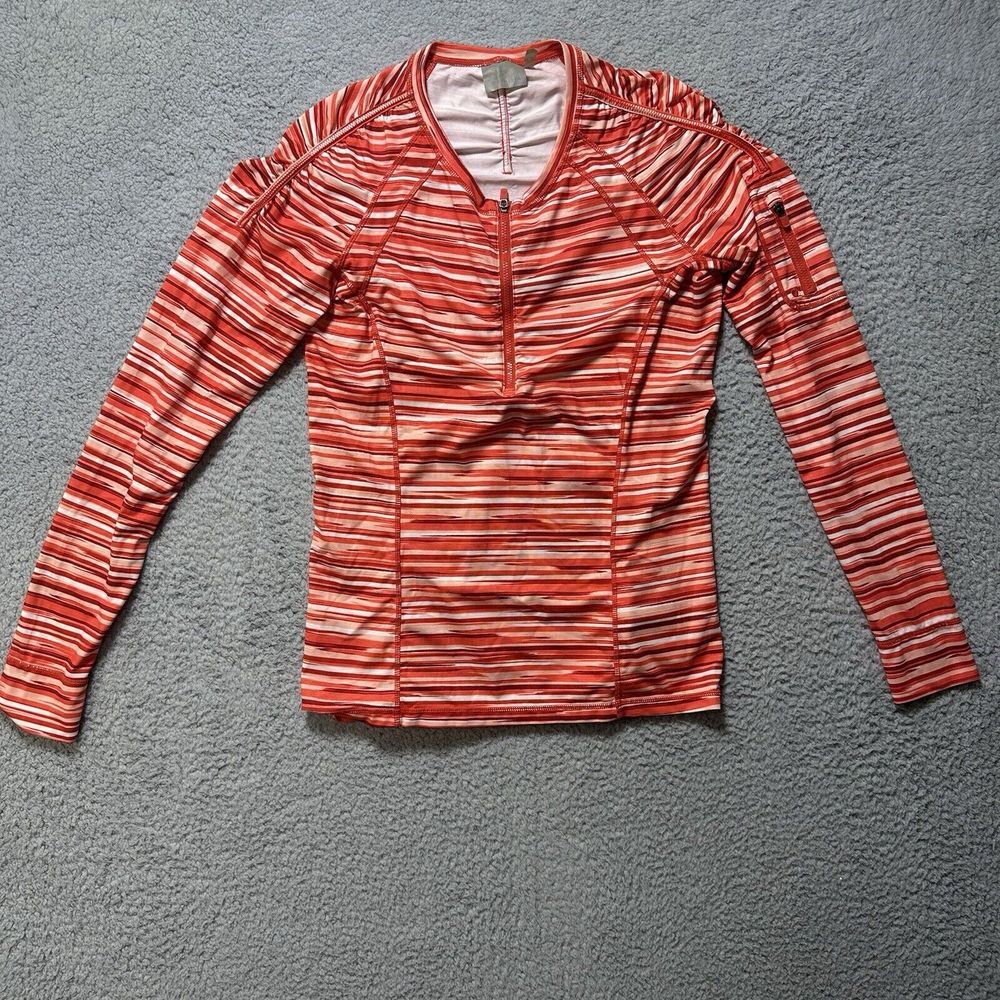 Athleta Printed Pacifica UPF Half Zip Striped Pullover Women's Workout Size M